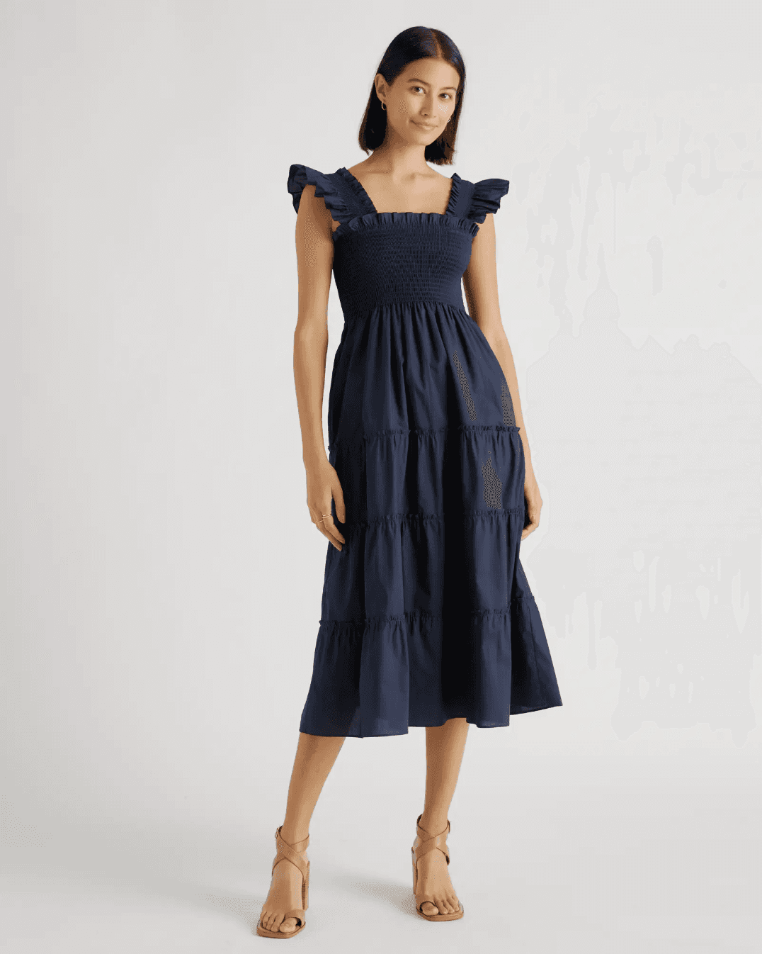 100% Organic Cotton Smocked Midi Dress 1