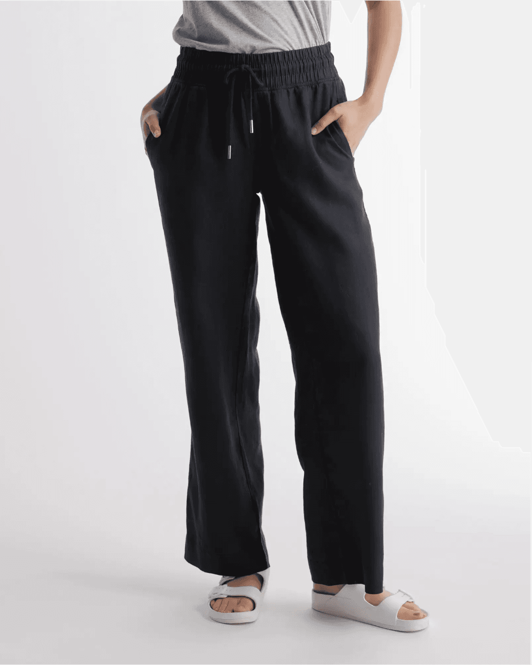 100% European Linen Wide Leg Pants