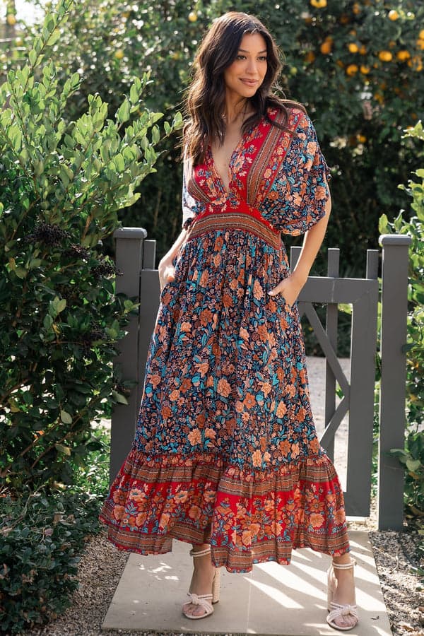 Leeanne Midi Dress | Navy Multi Floral 1