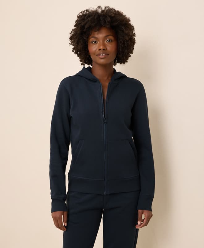 Organic Brushed Fleece Zip Hoodie