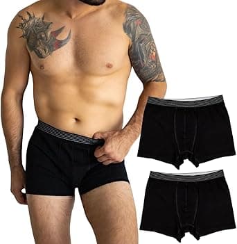 Men's Organic Cotton Soft Breathable Boxer Briefs, Pack of 2