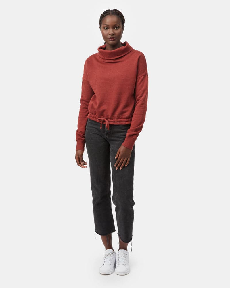 Womens Speckled Cowl Neck Fleece