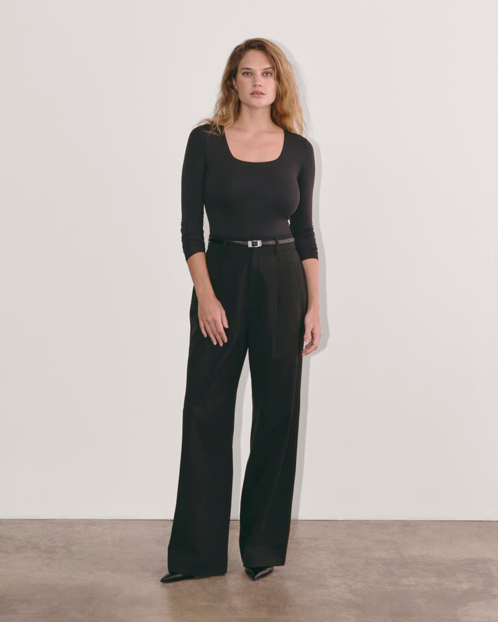 The Long-Sleeve Supima® Square-Neck Bodysuit
