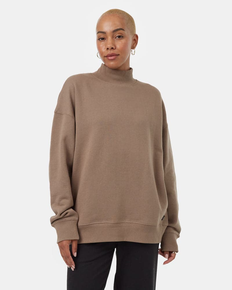 Womens Oversized Mockneck Fleece