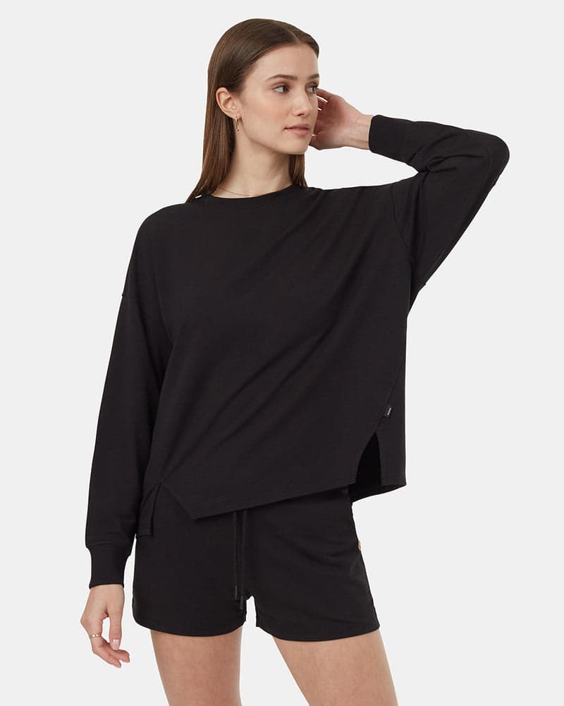 SoftTerry Light Seamed Fleece Sweatshirt