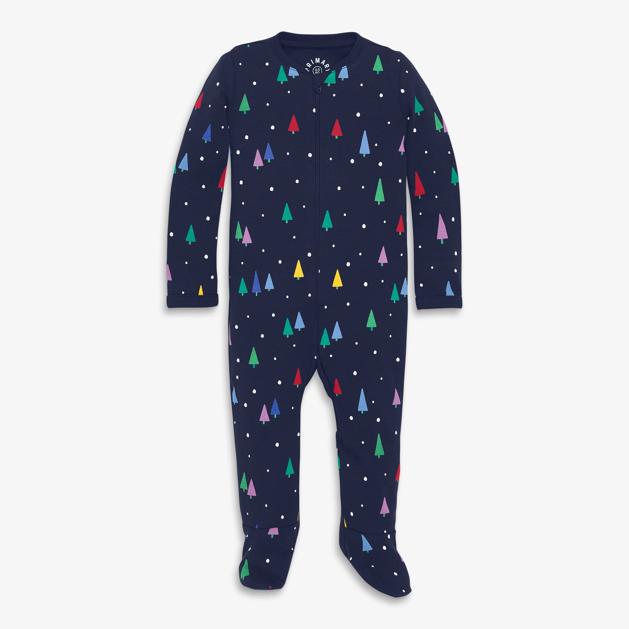 Clearance baby organic zip footie in rainbow forest