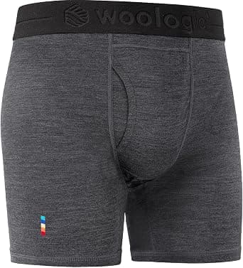 100% Merino Wool Boxer Briefs for Men, Slim Fit Breathable Moisture Wicking Underwear for Hiking, Travel & Everyday